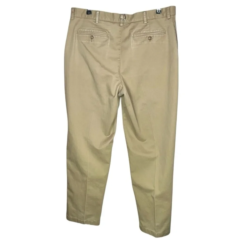 LL Bean Chino Pants Mens 37x32 Khaki Double L Classic Fit Beige Cotton Casual